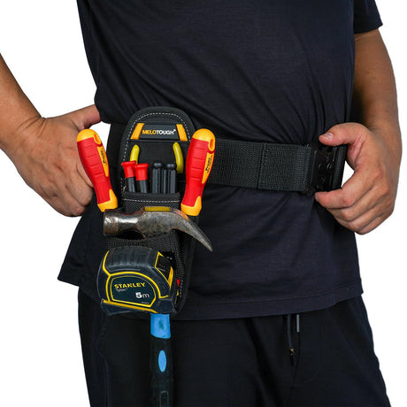 Small Tool Pouch with Belt Clip,Small Tool Holder Pouch, Min Work Organizer Tool Holster and Knife Holder with Hammer Holder MELOTOUGH