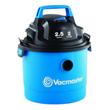 Vacmaster Portable Wall Mountable Wet/Dry Vac, 2.5 Gallon, 2 HP 1-1/4" Hose (VOM205P), Blue Vacmaster