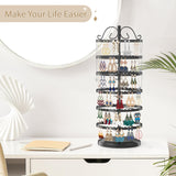 LASZOLA 6 Tier Rotating Earring Holder Organizer, Adjustable Metal Jewelry Display Stand for Women Girls, 480 Holes and Grooves Large Stud Earring LASZOLA