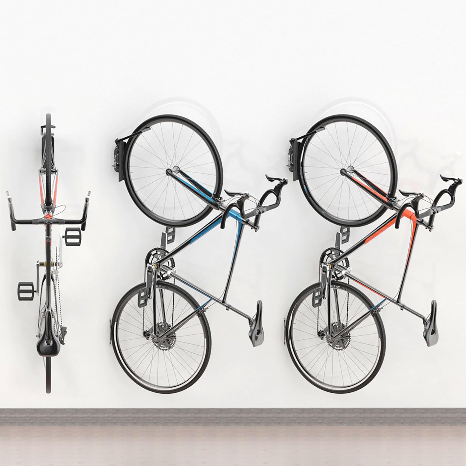 Kesito Swivel Bike Wall Mount, Vertical Bicycle Rack for Garage, Wall Mounted Bike Hanger Hook, Hanging Bike Storage Garage Organization, 4 Packs Kesito