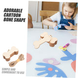 VOSAREA 1 Set Bone Wood Chips Dog Bone Gift Tags Embellishments Gift Tags Wood Dog Bone Cutouts Graffiti Wood Cutout Pet DIY Tag Unfinished Wooden VOSAREA