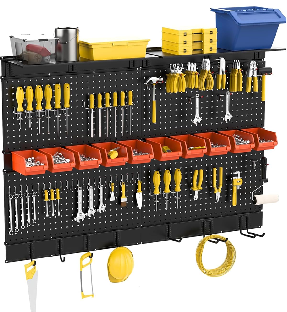 Ultrawall Black Pegboard Wall Organizer, 48X 36 inch for Garage Storage with Hooks, Storage Bins, Tool Panel Organizer Ultrawall