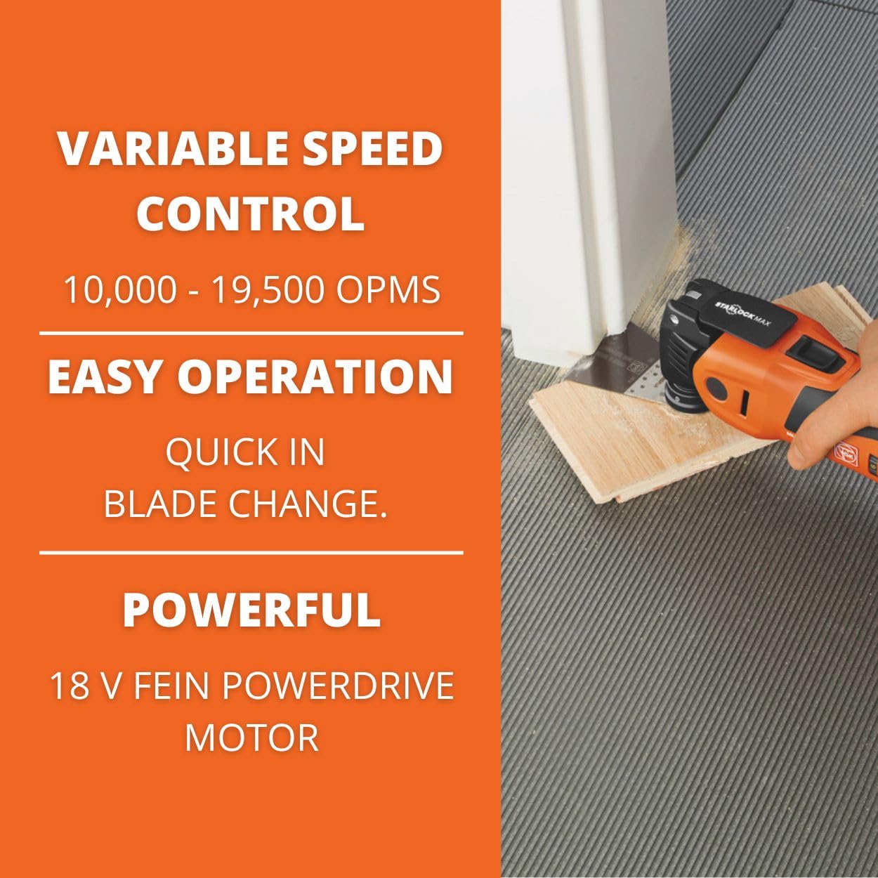 Fein MultiMaster AMM 700 Max Top Cordless Oscillating Multi-Tool Kit with QuickIN System - StarLockMax Mount, 18 V AMPShare, 4 Ah - 71293661090 Fein