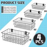 Hicarer 4 Pcs Slatwall Baskets, Large Size Metal Mounted Ventilated Slatwall Baskets Slatwall Panel Hanging Wire Basket Slatwall Accessories for Hicarer