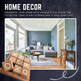 NUTTA - Wooden TIC TAC Toe Game Coffee Table Decor Family Game Night Indoor Outdoor Fun Games for Teens and Adults Classic OX Wood Board Game NUTTA