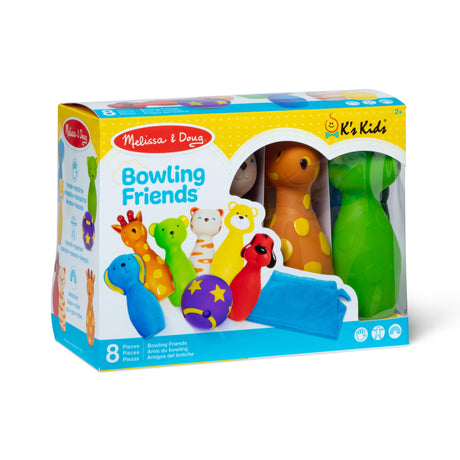 Melissa & Doug K's Kids Bowling Friends Play Set and Game With 6 Pins and Convenient Carrying Case - Indoor, Outdoor Toys For Toddlers Ages 2+ Melissa & Doug