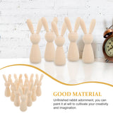 Light House Decorations for Home 10 Pcs Unfinished Wooden Peg Dolls Rabbit Wooden Peg Figures Animal Doll Bodies for DIY Craft Art Home Party EXCEART