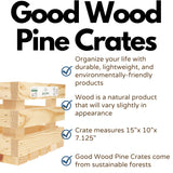 LEISURE ARTS Good Wood Wooden Crate, wood crate unfinished, wood crates for display, wood crates for storage, wooden crates unfinished, 15" x 10" x LEISURE ARTS