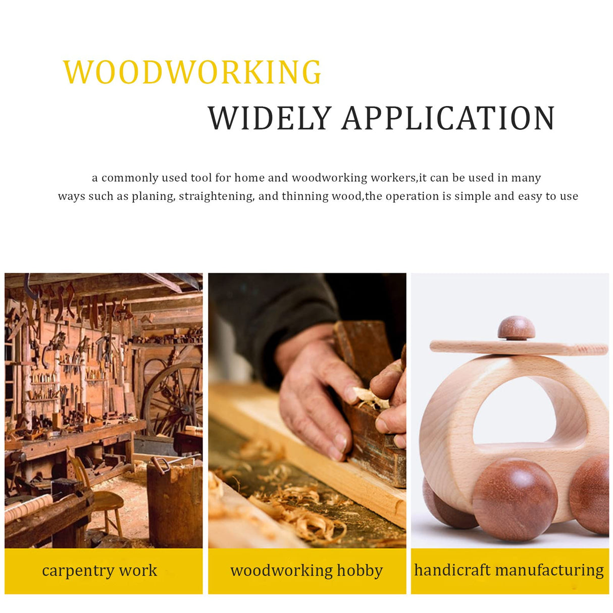 Woodworking Plane,6.1 × 3 ×1.5inches Hand Plane Planer,Planing Woodcraft Tool,65 Manganese Blade,Sharp And Durable,for Cutting, Polishing And Jectse