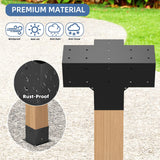 Tocretoare Pergola Kit, Woodworks Pergola Brackets 6" x 6" (Actual: 5.5x5.5 Inch), 2 Pack 4-Way Right Angle Corner Brackets, Powder-Coated Pergola TOCRETOARE