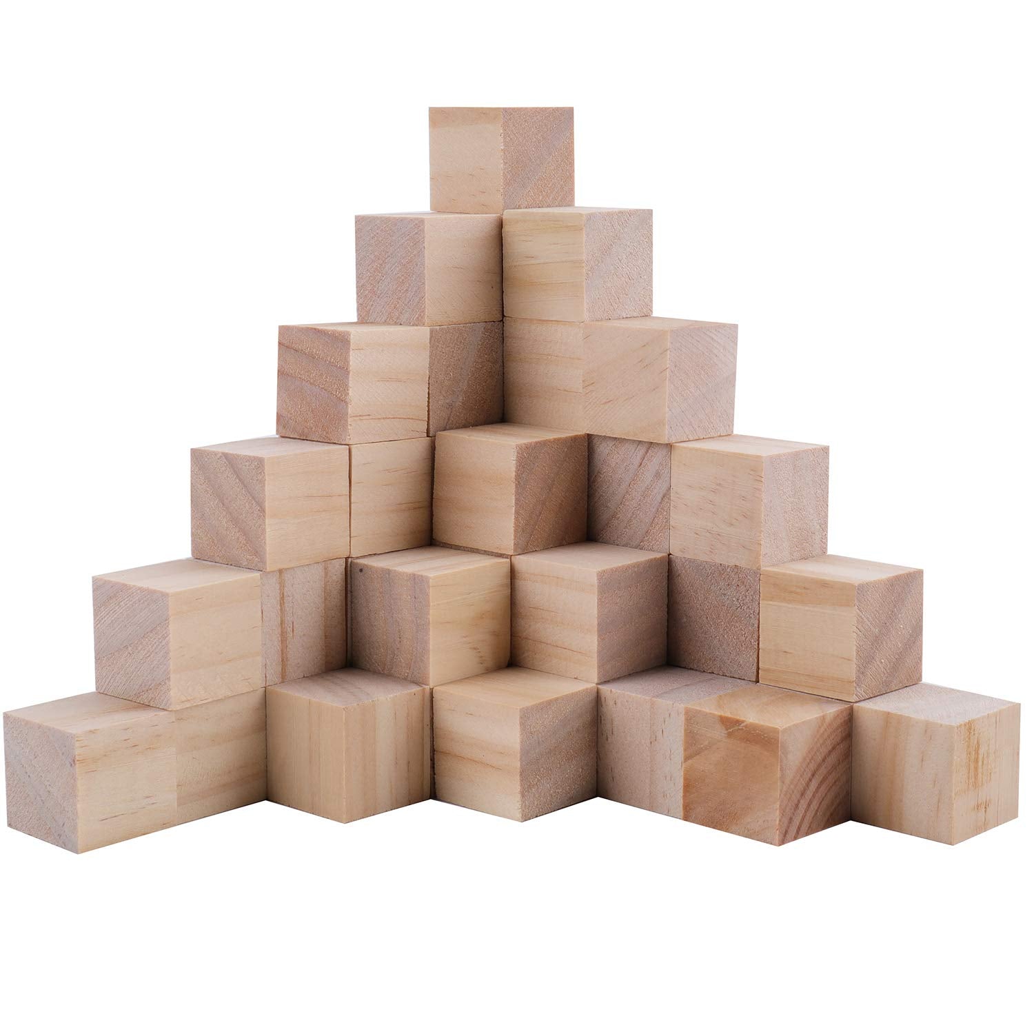 Tosnail 150 Pack 1 Inches Unfinished Wooden Cubes Wooden Blocks - Great for Crafts Making Tosnail