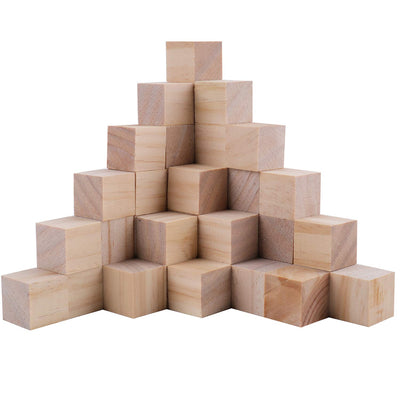Tosnail 150 Pack 1 Inches Unfinished Wooden Cubes Wooden Blocks - Great for Crafts Making