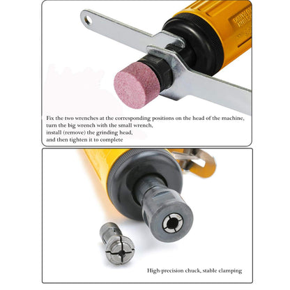 Air Die Grinder with 1/4"(6MM) and 1/8"(3MM) Collets, Pneumatic Die Grinder Kit, 22000 RPM - WoodArtSupply