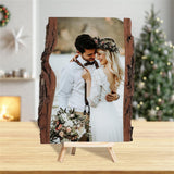 Personalized Photo Wood Slice Custom Engraved Picture Frame Album Wooden Crafts with Bracket Photo Printing on Wood Slices for Christmas Valentine's Wasetell