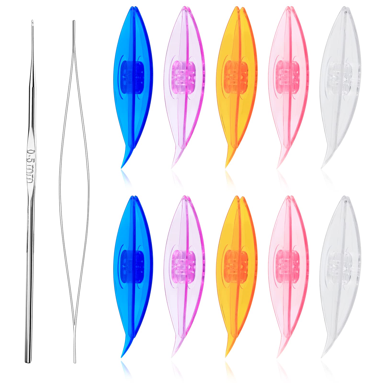 BUTUZE Tatting Shuttle Kit, 10 PCS Plastic Tatting Shuttle with Beading Needles Crochet Hooks Knitting Needles Big Eye Needles Tatting Needles for - WoodArtSupply