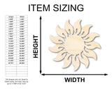 Unfinished Wood Radiant Sun Silhouette | Summer | Celestial | Craft Cutout | up to 36" 4" / 1/8" 24 Hour Crafts