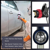 Aflybltol Hvlp Spray Gun with Paint Mixing Quick Cup, Automotive Paint Spray Gun Kit Contain Pressure Gauge,1.3mm Nozzle,10 Disposable 600ML Cups for Aflybltol