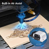 Monport 40W 2.0 Laser Engraver (8" X 12") CO2 Laser Engraver Lightburn Compatible with 3L CW-3000 Water Chiller for 40W CO2 Laser with Air Monport