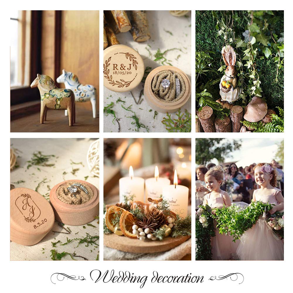 Personalized Ring Box Wedding Ring Box for Anniversary Wedding Engagement Personalized Gifts Wood Proposal Ring Box for Women Men Boyfriend Couple EDSG