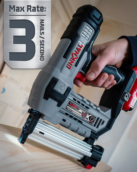 Electric Nail Gun, LINKNAL Cordless Brad Nailer Battery Powered,18 Gauge, 2×20V MAX Li-ion Batteries, Charger and 1000 Nails Included (L820-BN) LINKNAL
