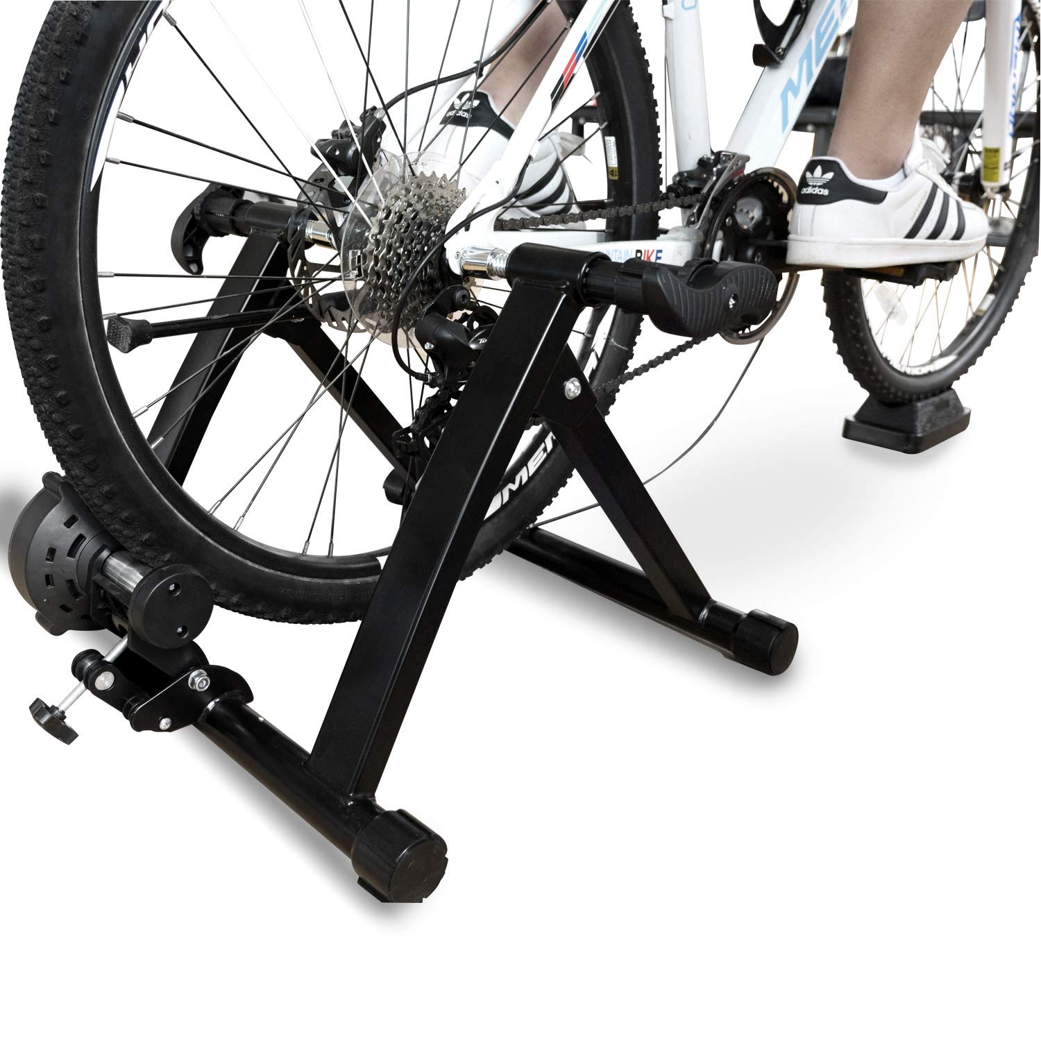 BalanceFrom Bike Trainer Stand Steel Bicycle Exercise Magnetic Stand with Front Wheel Riser Block - WoodArtSupply