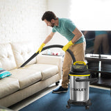 Stanley SL18129 Wet/Dry Vacuum, 4 Gallon, 4 Peak HP, Stainless Steel Tank with Top Handle, 3-in-1 Shop Vacuum Cleaner with Blower for Home, Garage, Stanley
