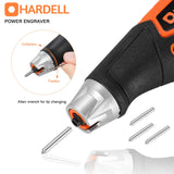 HARDELL 15W Engraver,5 Speed Etching Power Tool Equipped with Soft Rubber Handle and Tungsten Carbide Steel Bits,Mini Multi-Function for HARDELL