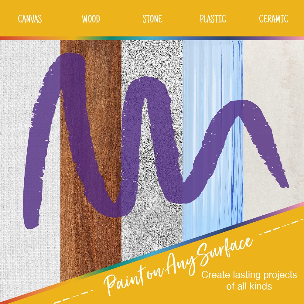 Crafts 4 All Acrylic Paint Markers Set - 12, Broad Tip -Tip Acrylic Paint Pens for Rock Painting, Glass, Wood, Canvas and Fabric - Non-Toxic, Crafts 4 All