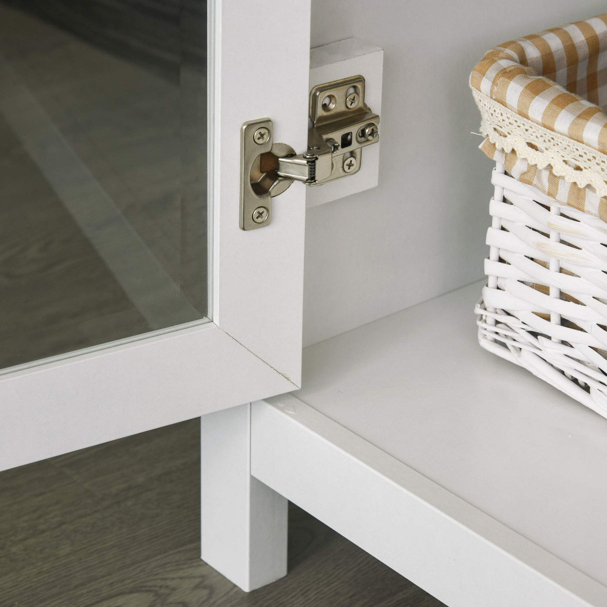 Elegant HOMCOM 71" Natural Wood Bookcase with Adjustable Shelves and Glass Doors HOMCOM