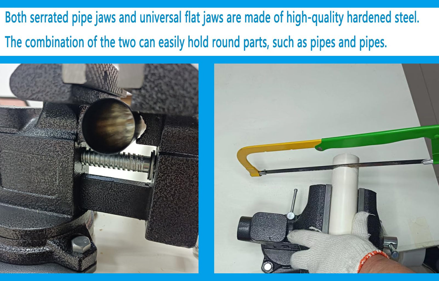 MYTEC 2-In-1 Bench Vise Heavy Duty for Workbench, 6.0" black, Upgraded Multi-Purpose Table Vice, Universal Rotate 270°Work Clamp-On Vise MYTEC