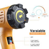 SEEKONE Heat Gun 1800W 122℉~1202℉（50℃- 650℃）Fast Heating Heavy Duty Hot Air Gun Kit Variable Temperature Control Overload Protection with 4 Nozzles SEEKONE