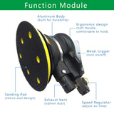 Air Random Orbital Sander, 5"6"Vacuum Air Sander, Dual Action Pneumatic Sander include5 inch 6 Inch Pads and sandpaper, Polisher for Car or Metal StrongTools