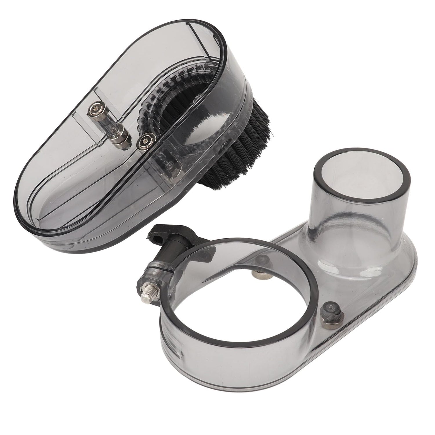 CNC Router Dust Shoe for 52mm Spindle Motors, Clear CNC Dust Boot with 38mm Hose Diameter for 52mm Spindle Motors and Router Pomya