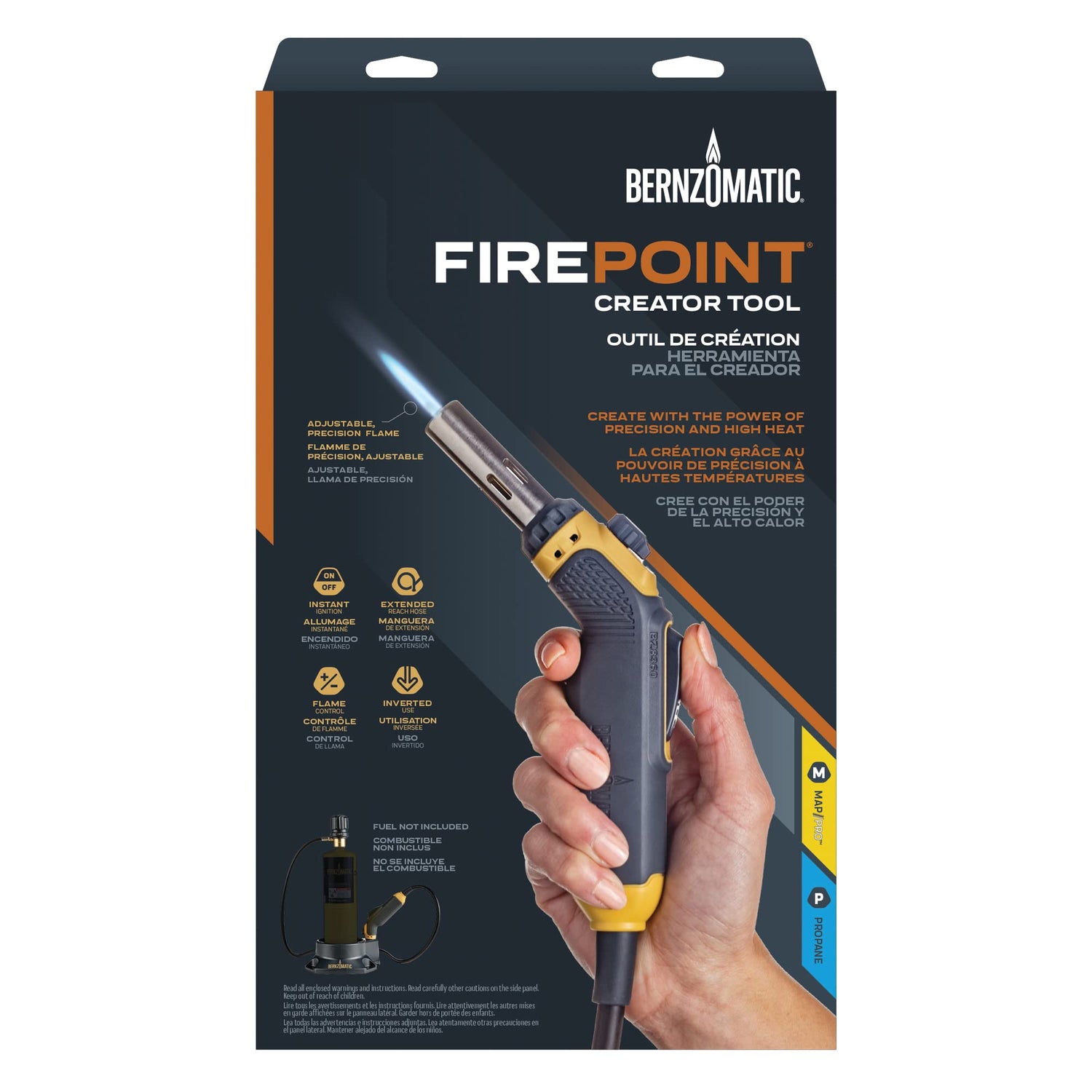 Bernzomatic Map Pro Gas Cylinder 3-Pack with Firepoint Creator Torch Bundle Bernzomatic