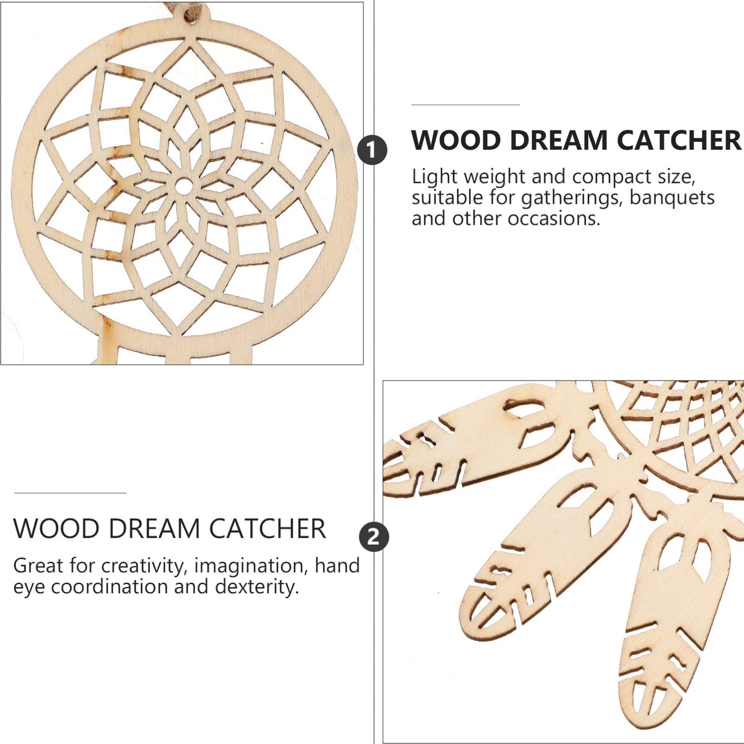 Holibanna Decorative Hanging Ornaments 4 Sets/ 40pcs Wooden DIY Dream Catchers Kits Unfinished Wood Dream Catchers Hanging Decorations Wood Slices Holibanna