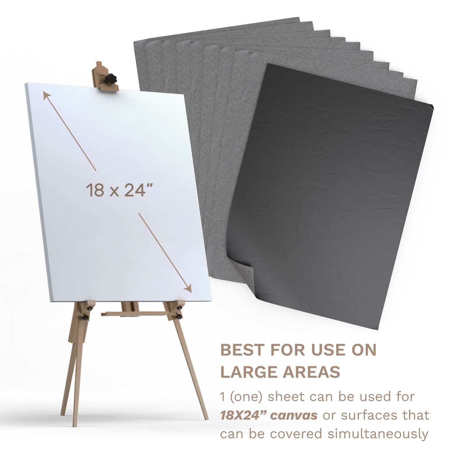 MyArtscape Graphite Transfer Paper, 18" x 24" - 10 Sheets - Black Waxed Carbon Paper - for Drawing, Tracing and Transfer - Premium Arts and Crafts MyArtscape