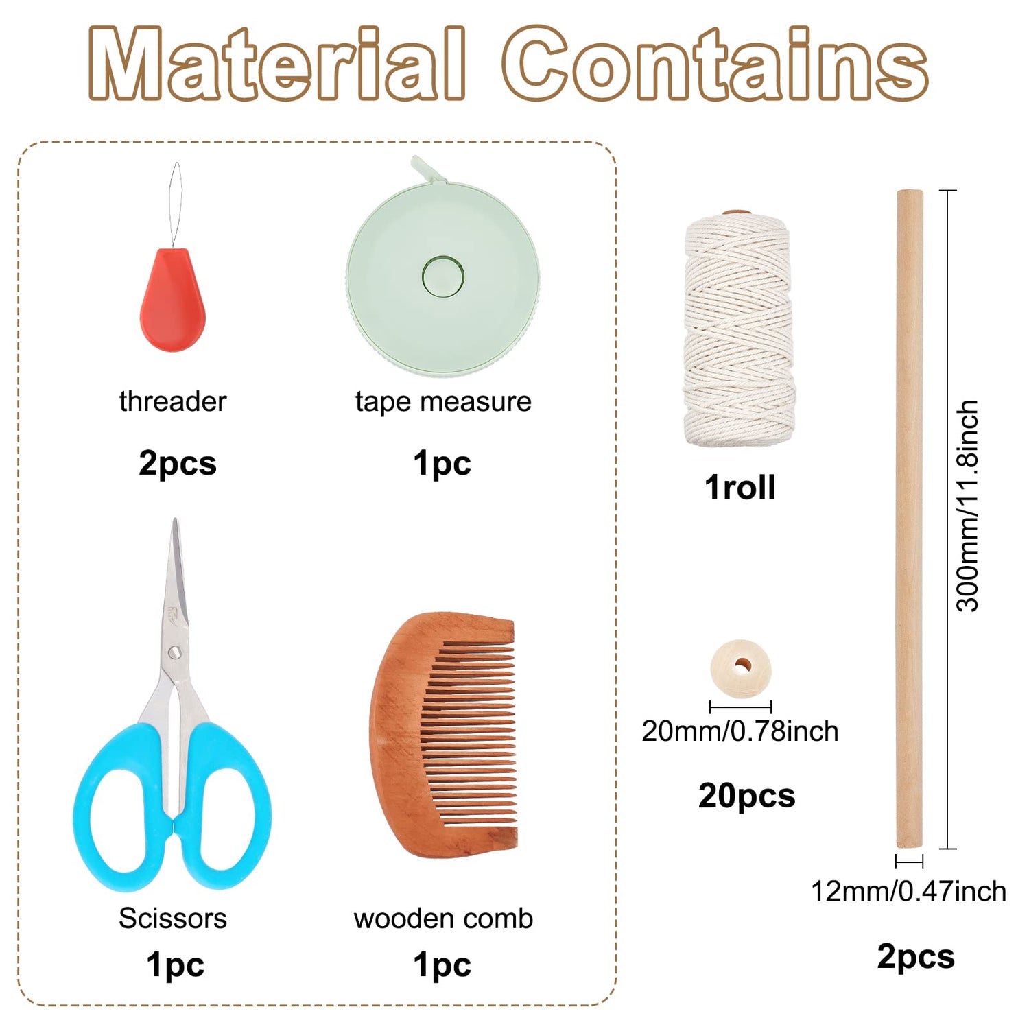 FREEBLOSS 2 Set DIY Macrame Leaf Wall Hanging Kit Macrame Feather 100M Macrame Cord and 20Pcs Wooden Beads Boho Macrame Wall Hanging Decor Macrame FREEBLOSS