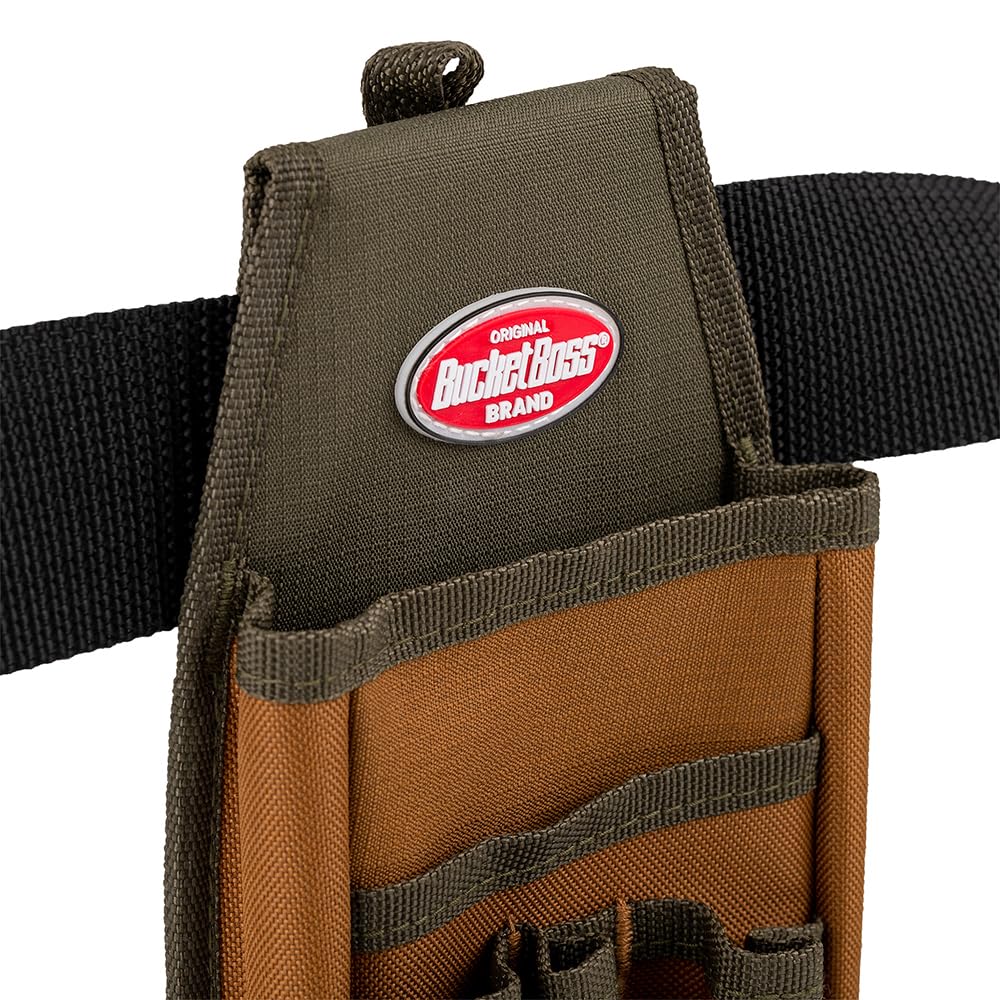 Bucket Boss - Utility Pouch with FlapFit, Pouches - Original Series (54170), Brown - WoodArtSupply