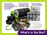 WireJewelry Pro-Series Double Barrel Rock Tumbler Kit - Includes 3 Pounds of Gemstones of The World Stone Mix and 2 Batch of 4 Step Abrasive Grit and WireJewelry