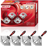 WETOLS Corner Clamp 4pcs - 90 Degree Right Angle Clamp - Single Handle Corner Clamp with Adjustable Swing Jaw Aluminum Alloy, Photo Framing, Tools WETOLS