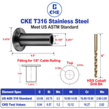 CKE 120 Pack T316 Black Stainless Steel Protector Sleeves for 1/8" Cable Deck Railing Kit System, Black Cable Railing Protector Sleeve for Wood Posts CKE