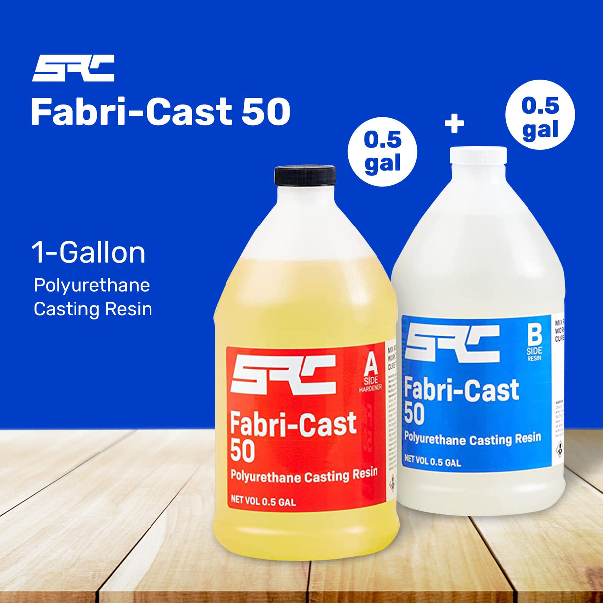 Specialty Resin & Chemical Fabri-Cast 50 [1 Gallon Kit] | 2-Part Polyurethane Casting Resin for Models, Figurines, and Sculptures | Beginner Liquid SPRESIN