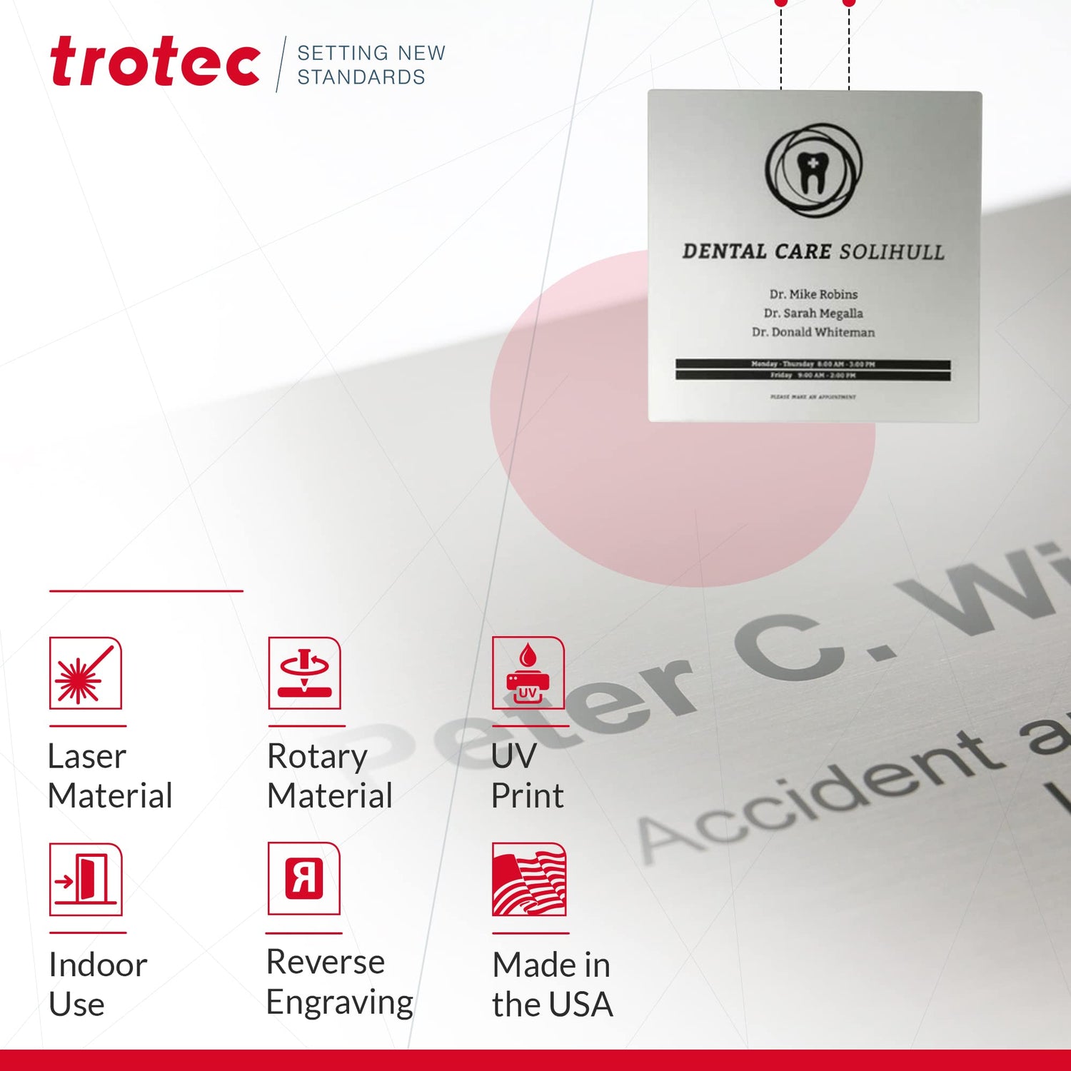 Trotec | Metallic Looking Acrylic Sheet | 8 Pcs | Brushed Silver/Black | 12"x12"x1/16" | Metallic Finish - Scratch Resistant for Laser Engraving & TROTEC