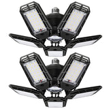 suyncyi 2 Pack LED Garage Light, 150W Ultra Bright Shop Light with 5 Adjustable Panels,15000LM 6500K E26/E27 Deformable Ceiling Lights for Garage, suyncyi