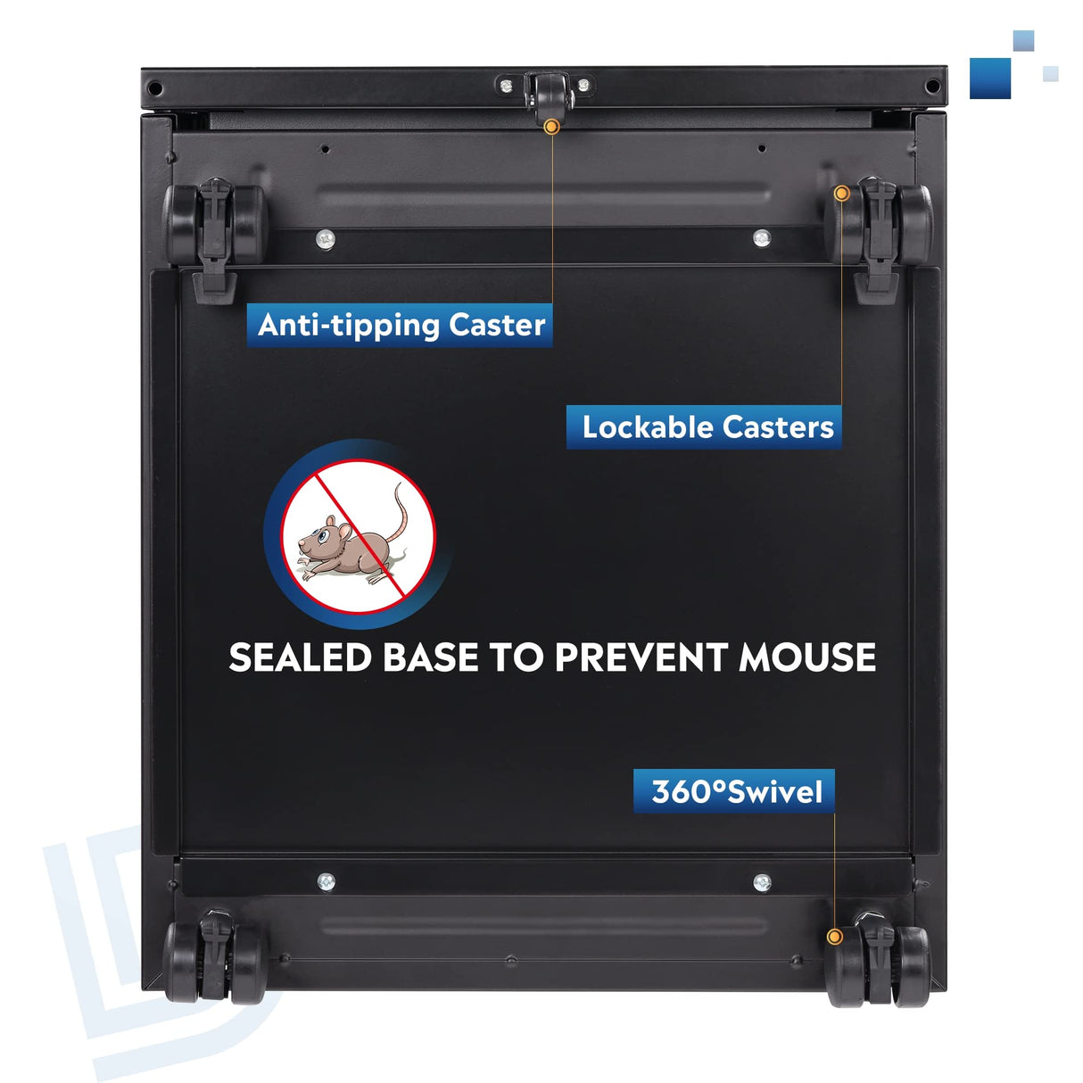 DEVAISE 3 Drawer Mobile File Cabinet with Lock, Under Desk Metal Filing Cabinet for Legal/Letter/A4 File, Fully Assembled Except Wheels, Black DEVAISE