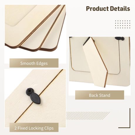 Lnrueg 24PCS Unfinished Wooden Picture Frames for 3" x 5" Photos, Craft Frames Set, Paintable Picture Frames for DIY Projects, School Crafts, and Lnrueg