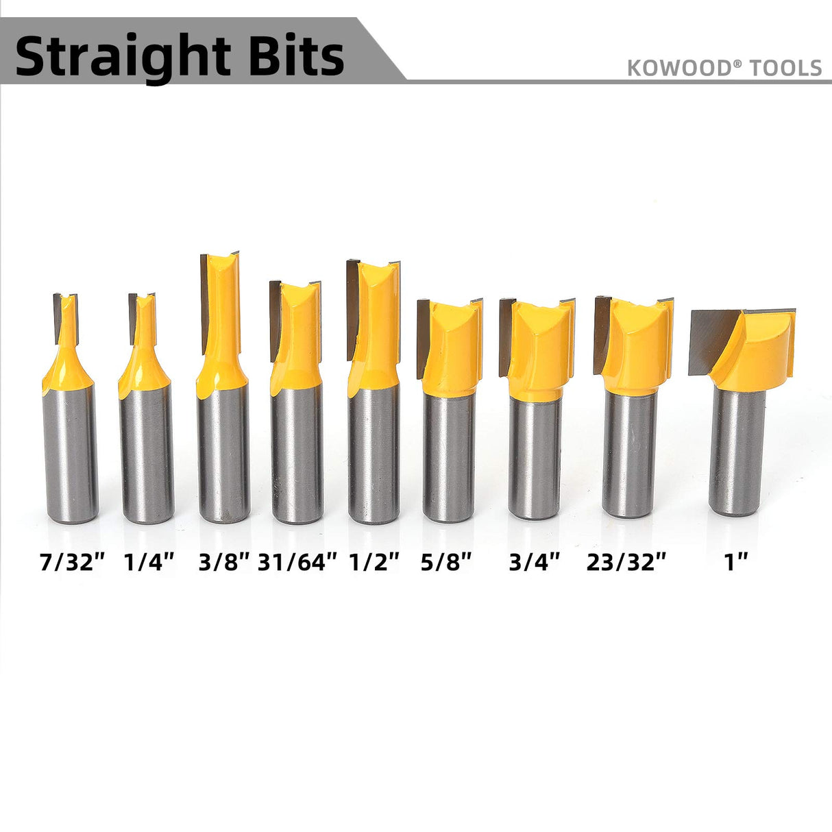 KOWOOD Router Bits Set 1/2 Inch Shank 丨70 - Piece Set. KOWOOD