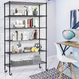 BestMassage 72"x48"x18" 6 Tire Wire Shelving Unit NSF Storage Shelves Large Heavy Duty Metal Shelf Organizer Height Adjustable Commercial Grade Steel BestMassage