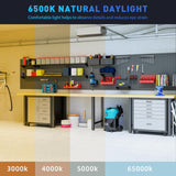 Adiding LED Garage Ceiling Light - 2 Pack Adjustable 20000lm Bright LED Basement Light 6 Deformable Panels 6500K Shop Lights Screw in E26 Bulb Socket Adiding