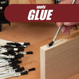 Fulton Acid Glue Applicator Brushes Made with Horse Hair Bristles | Tin Metal Tubular Ferrule Handle | Apply Grease Glue Oil Flux and Chemicals | Peachtree Woodworking Supply